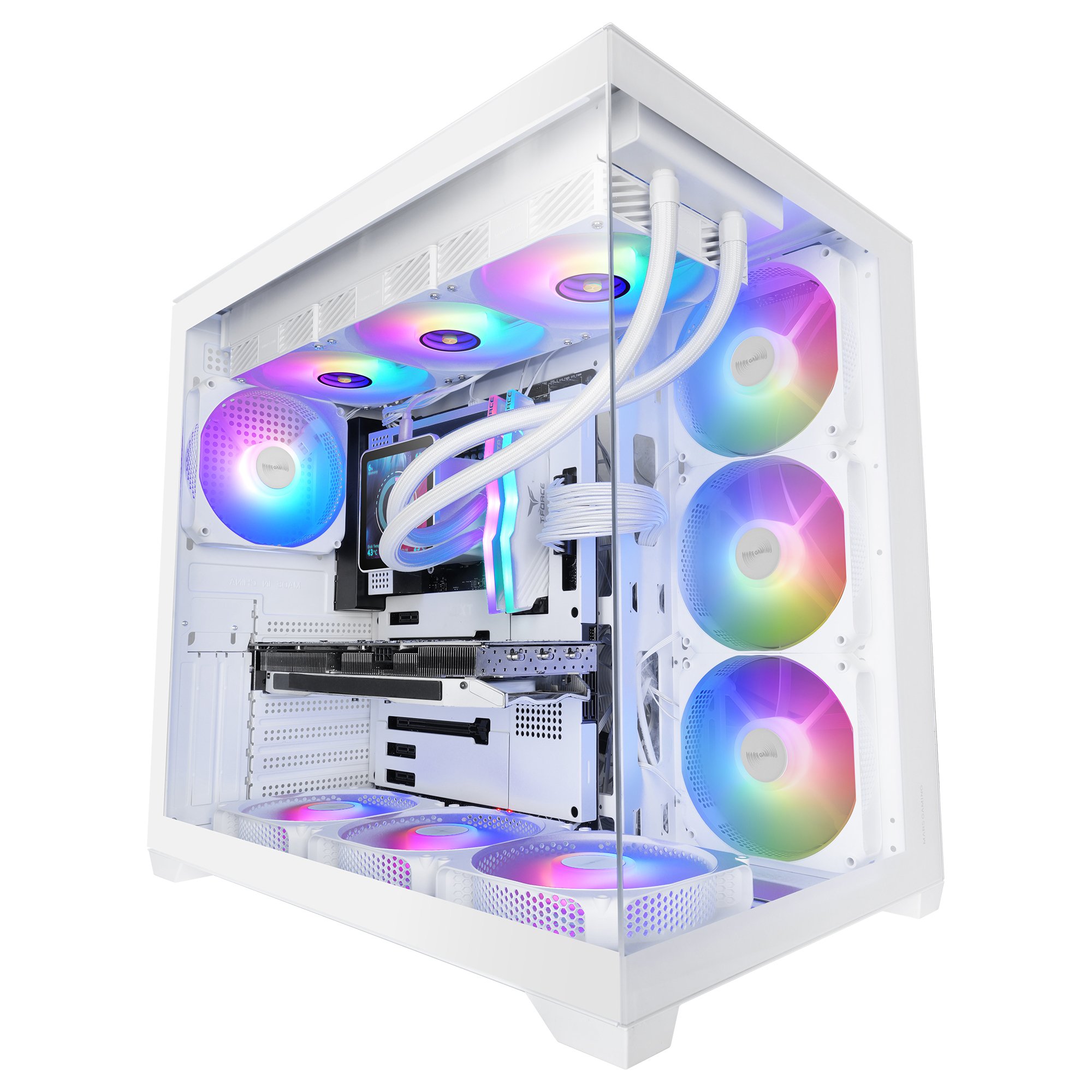 Caja ATX MCV5W Cristal Templado Panoramico ARGB GPU 416mm Blanco — vista detalle 1