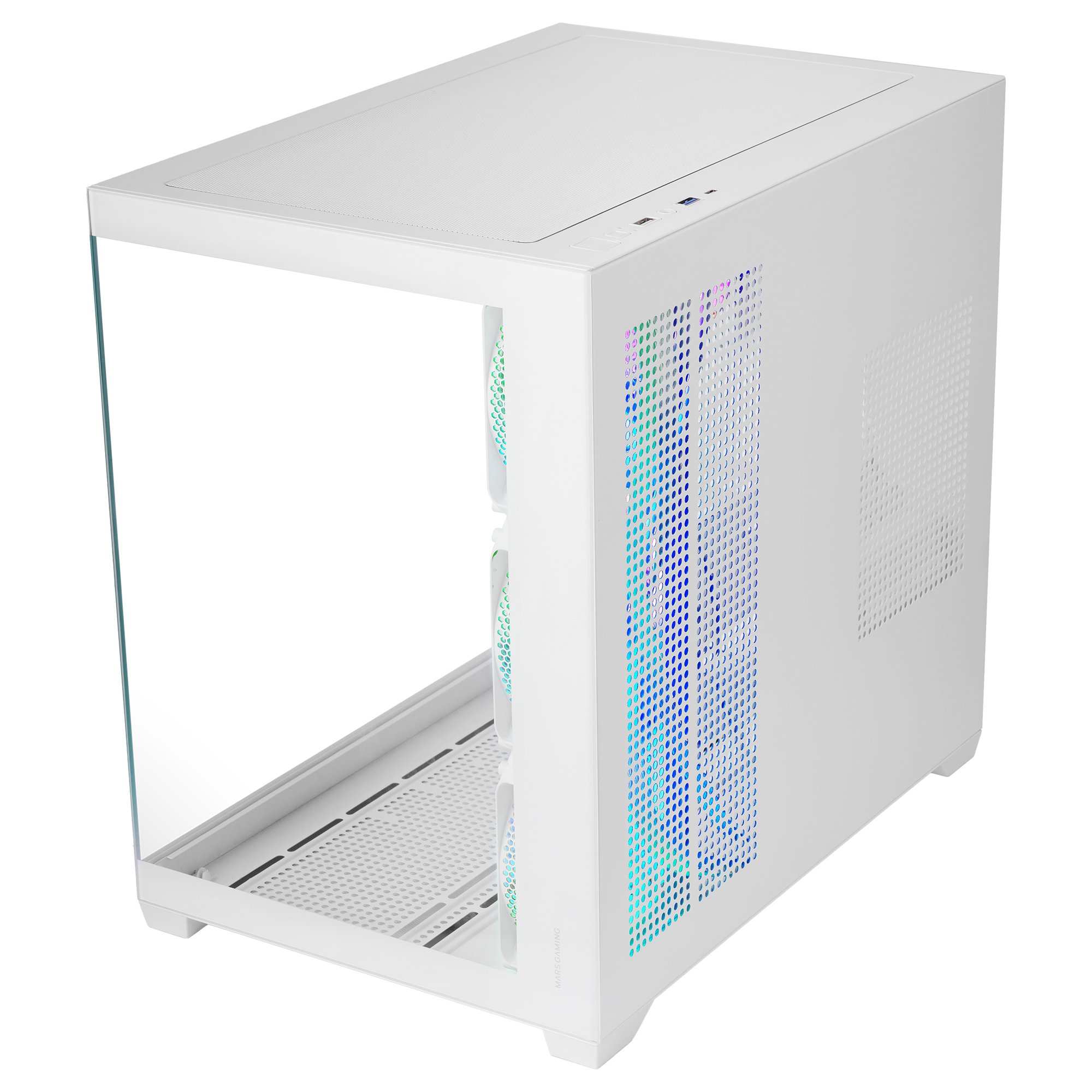 Caja ATX MCV5W Cristal Templado Panoramico ARGB GPU 416mm Blanco — vista detalle 2
