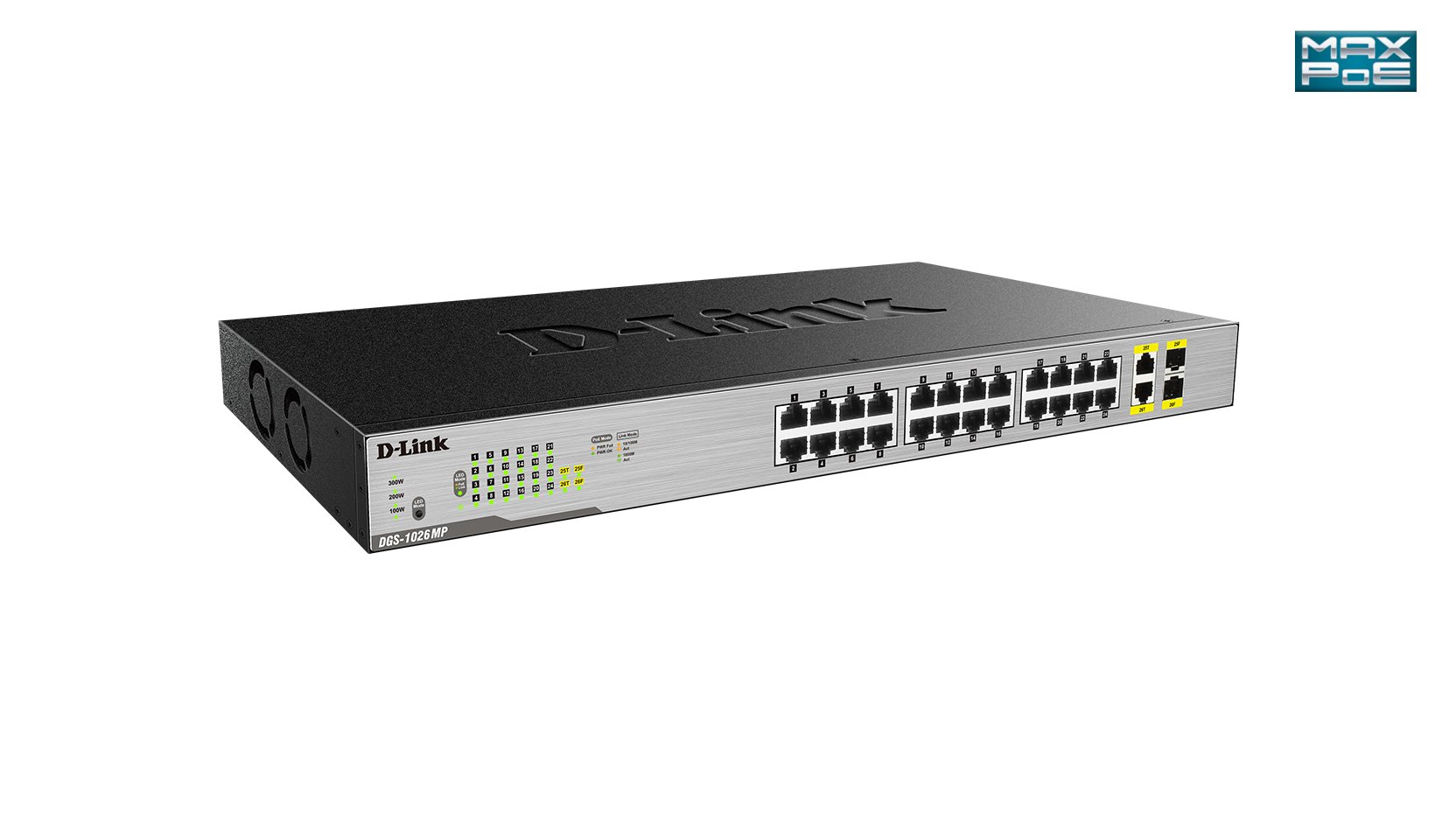 (Km0) Switch no Gestionable DGS-1026MP 24P GIGA POE (370W) + 2P GIGA Combo CASH30 — vista detalle 2
