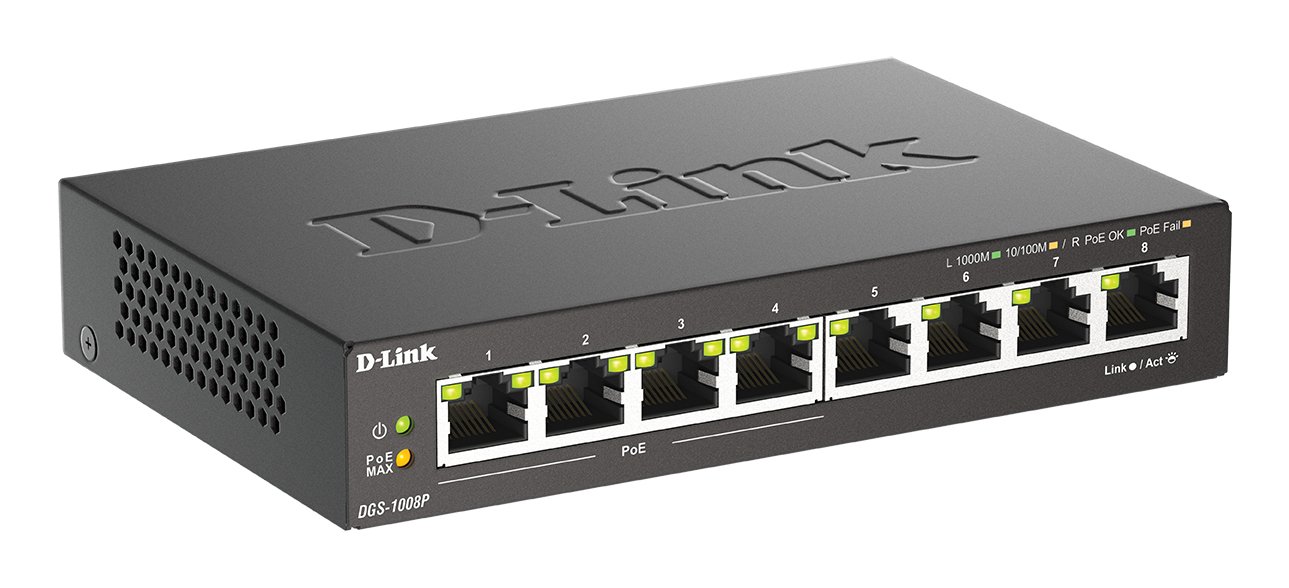 (Km0) Switch no Gestionable DGS-1008P 8P GIGA con 4P POE (52W) Sobremesa no RACK CASH30 — vista detalle 1