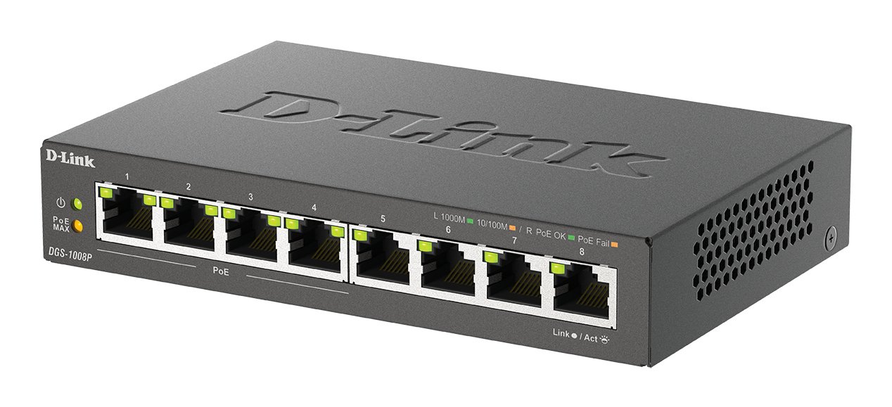 (Km0) Switch no Gestionable DGS-1008P 8P GIGA con 4P POE (52W) Sobremesa no RACK CASH30 — vista detalle 2